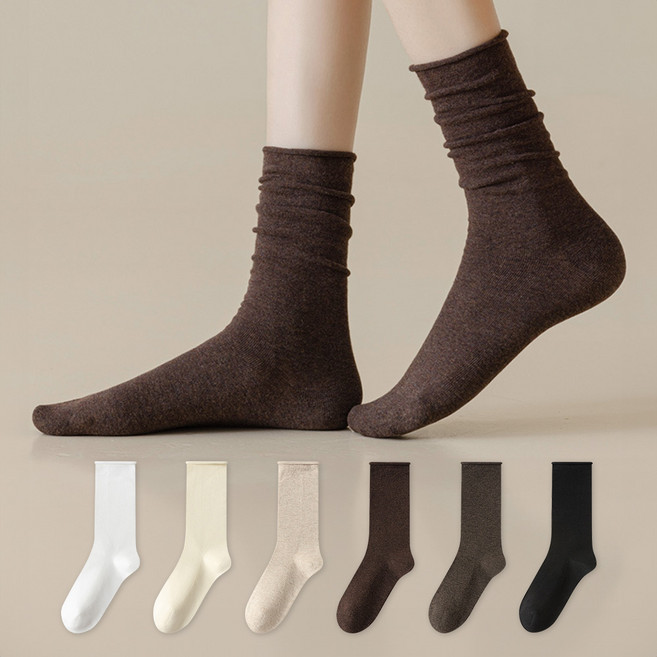 수스존 순면 100 여성용 무압박 장목 양말 6켤레 세트
