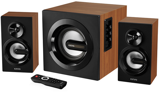 Kinyo 2.1聲道聲霸音響組 附遙控器, 咖啡色, KY1881