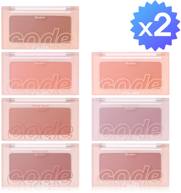 (1+1) 코드글로컬러 무드터치 블러셔 (색상선택) 한정수량, 07 린넨피치, 2개