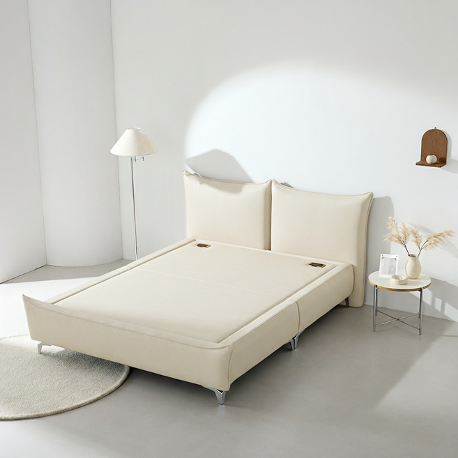 국내제작 메이트 황토 흙침대 가죽 옥돌 황토볼 보료 온열침대 SS Q K LK CL534, 화이트