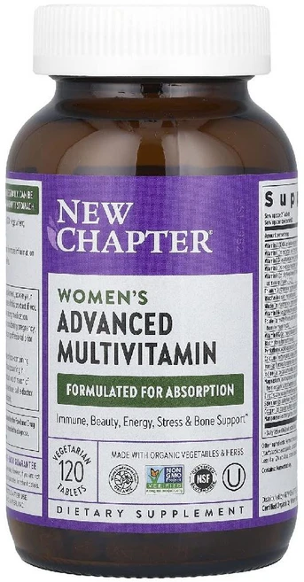 뉴챕터 종합비타민 어드밴스드 멀티비타민 Multivitamin 여성용 베지정제 120정, 1개 - 쿠팡