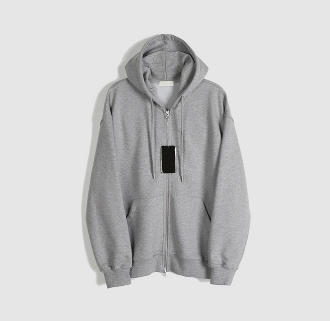 BT3 雙拉鍊連帽外套 - 寬鬆落肩情侶款棉外套