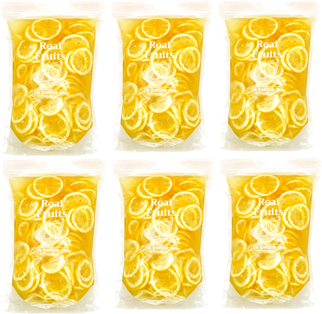 홈카페 다이쑝 레몬청 수제 과일청 홈카페 카페용 대용량, 2kg, 1개, 6개입