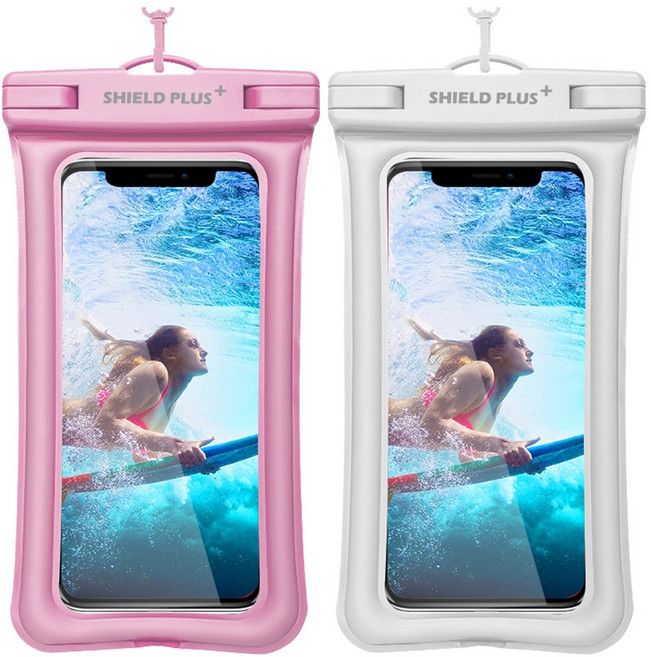 1+1 쉴드플러스 IPX8 하이드로쉴드 프리미엄 방수팩 U1, 1개, 화이트+핑크