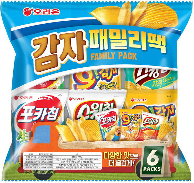 오리온 감자 패밀리팩, 6종세트, 10개