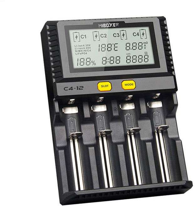 [C4-12] 리튬이온배터리 충전기 4구 18650 26650 21700 배터리 만능 충전기 KC 안전인증, 1개