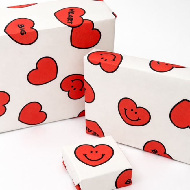 [무해해] 선물 종이 포장지, 레드하트, 10개