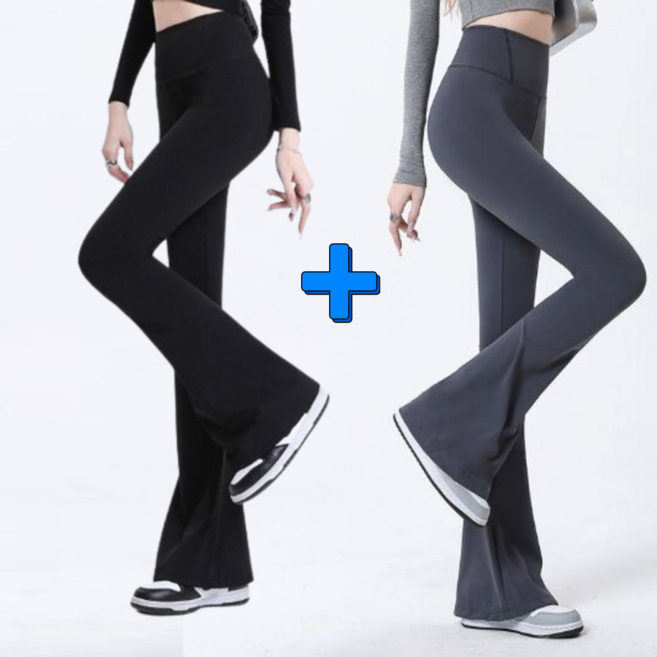 1+1 몸매가 예뻐 보이는 나팔바지 부츠컷 레깅스 필라테스 요가 하이웨스트 밴딩 팬츠