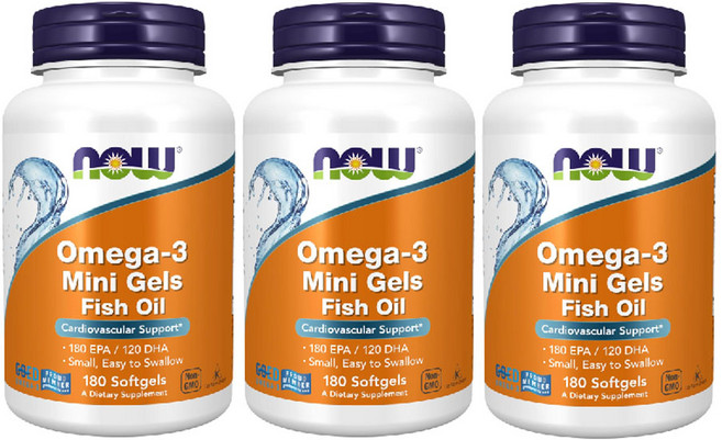 3개 나우 푸드 오메가 3 오메가3 미니 젤 180 소프트젤, 180정