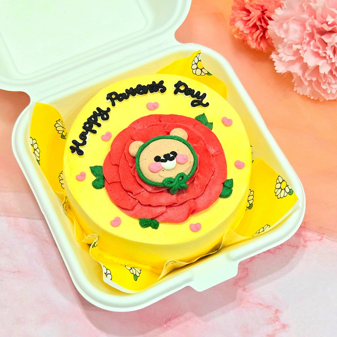 [오전 7시 이전 주문 시 당일발송] 3. 꽃 곰돌이 디자인 레터링 케이크 어버이날 스승의날 감사 선물 수제 주문제작 앨리스케이크, 1개, 250g