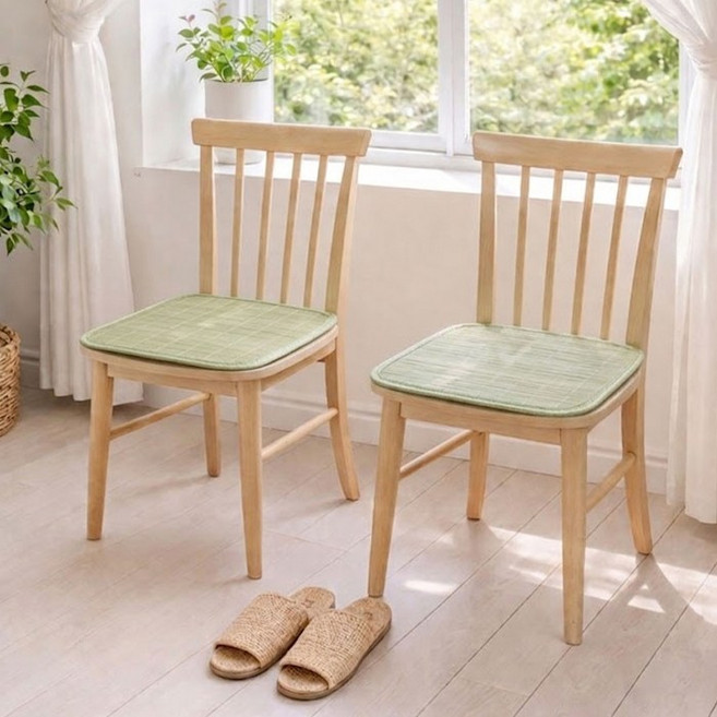 [친환경] 리빙가을 청 여름 대자리 대나무 냉감 마작 방석, 청대2장