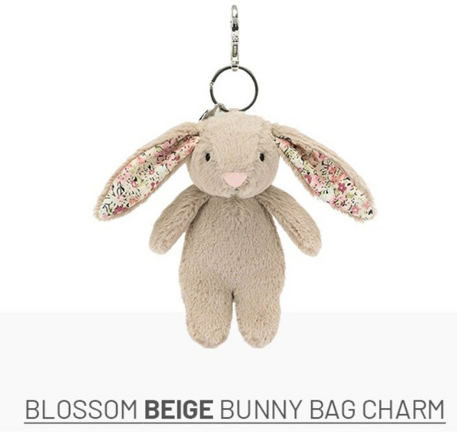 국내백화점 젤리캣 애착인형 버니 키링 (색상선택) *ID당 5개 구매제한 토끼 출산선물 (BK파우치증정), 블라썸 베이지