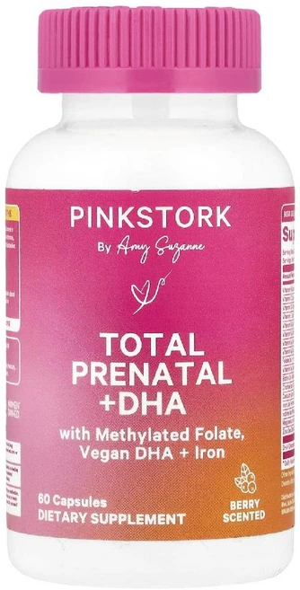 핑크스토크 임산부 멀티비타민 DHA 함유 Total Prenatal 베리 캡슐 60정, 1개 - 쿠팡