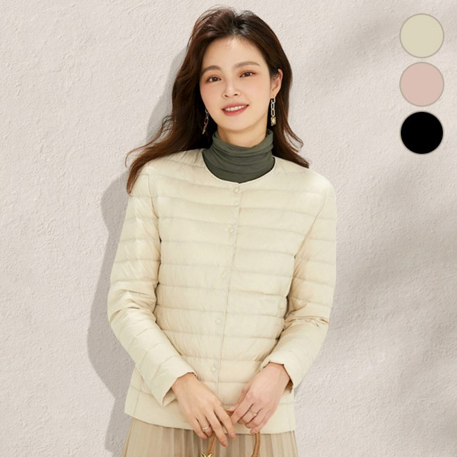 올먼트 여성 베이직 슬림 경량패딩