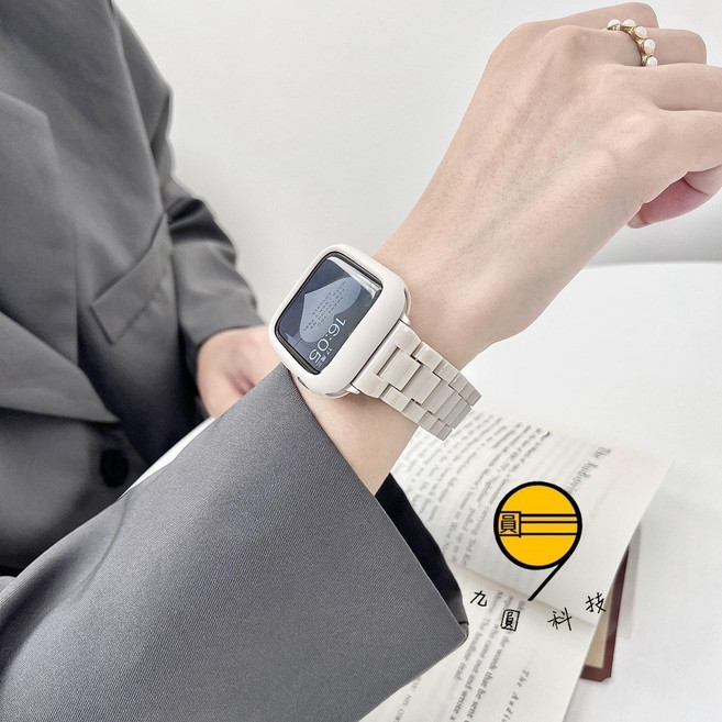 蘋果手錶錶帶 保護殼套裝, 糖果色三株-套裝星光色,42mm（S11/S10）通用, 1個