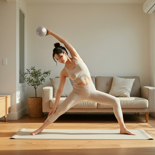 토닝볼 1kg 밀크브라운 필라테스 웨이트볼 요가용품, 단품, 1개