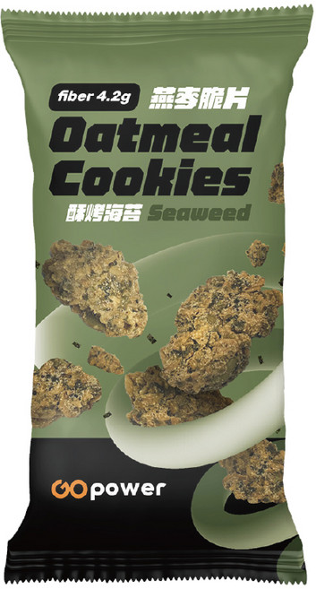 GOpower果果能量 燕麥脆片【酥烤海苔】高蛋白 健身補給, 40g, 1份