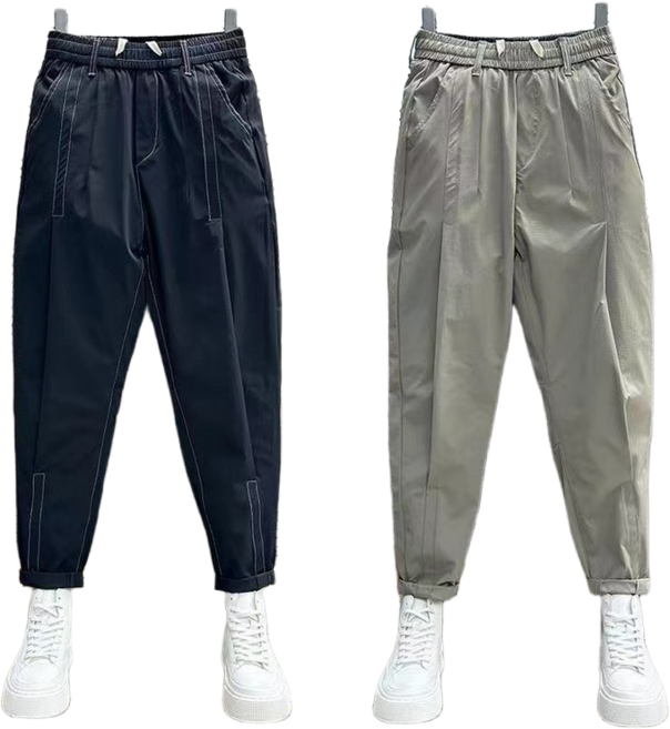 십전십미 여름 와이드 카고 팬츠 남자 와이드 9부 캐주얼 팬츠 배기팬츠