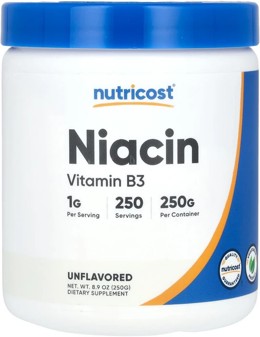 Nutricost 니아신 무맛 250g(8.9oz), Nutricost 니아신 무맛 250g89oz, 250g, 1개 - 쿠팡