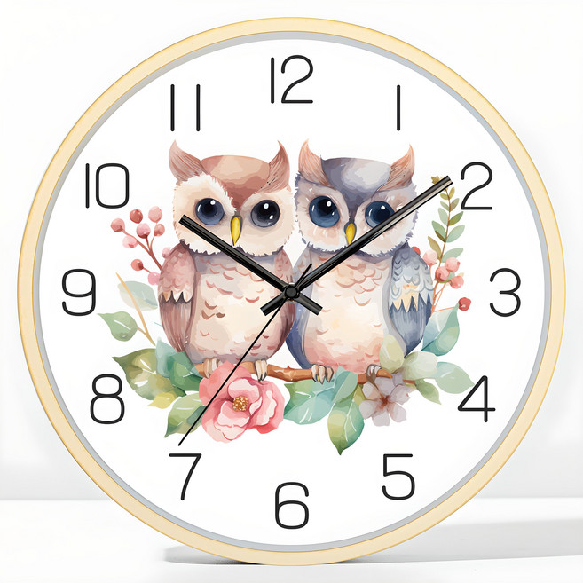 메르헨몬드 국산 무소음 벽시계 30.5cm, 부엉이 부부