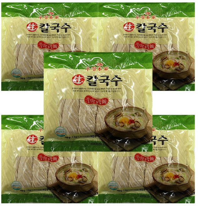 우정본가 생칼국수 1kg 6인분, 5개