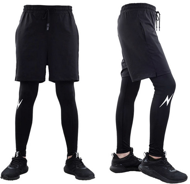 장사부 2in1 일체형 레깅스 팬츠 남성트레이닝복 남자레깅스