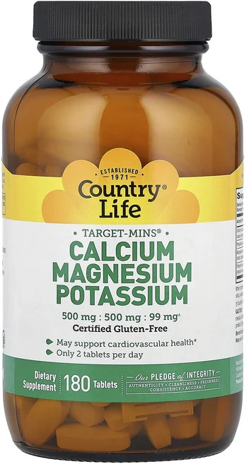 Country Life Target-Mins 칼슘 마그네슘 칼륨 180정, Country Life Target-Mins 칼..., 1개 - 쿠팡
