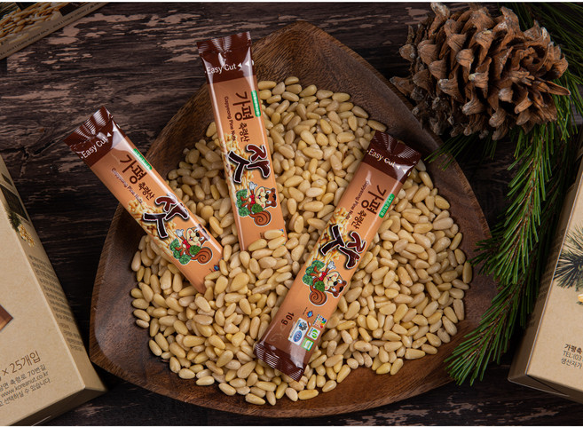 가평군농협 유기농 국산 가평잣 2025년 햇잣 황잣 스틱 세트 10gx25개입, 1개