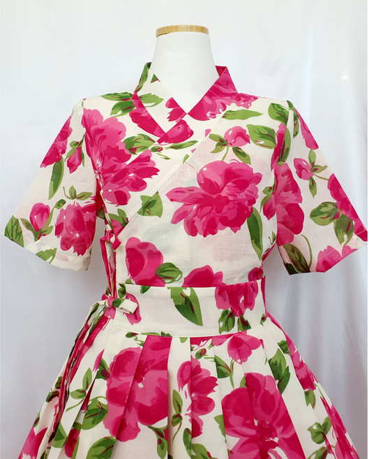 연분빛 철릭 원피스 생활한복 개량한복 사이즈 추가 가능 빅사이즈 [이리스]