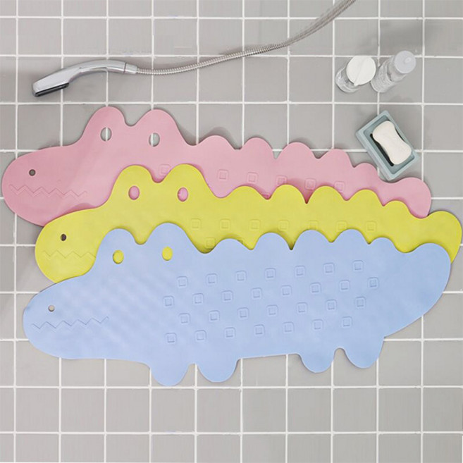 파스텔 유아용 욕실미끄럼방지매트 악어 욕조매트 KC인증, 핑크