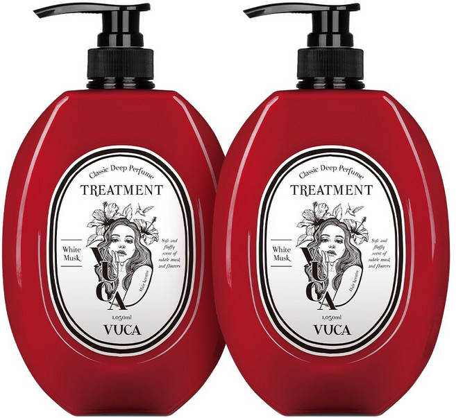 뷰카 클래식 딥 퍼퓸 단백질 극손상 케어용 트리트먼트 화이트머스크향, 1.05L, 2개