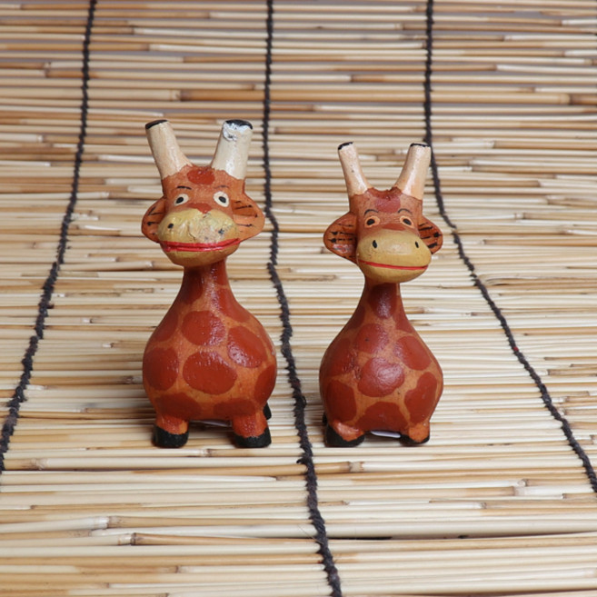 발리 기린 장식소품 2호 (2p) 인테리어소품 나무인형