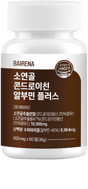 바이레나 소연골 콘드로이친 알부민 플러스 영양제, 1개, 60정