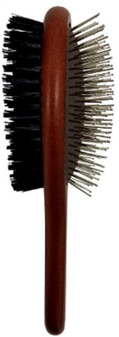 도기맨 내추럴 우드 양면솔 핀브러쉬 M 미용빗 털관리 ykm*776wn, 1개, 1개