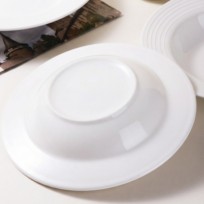 테라미 유럽 도자기 모던 대형 파스타 볼, 1개, 화이트