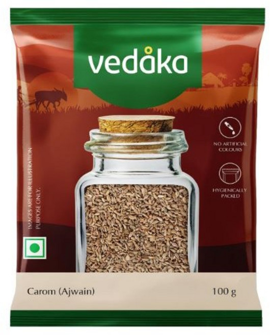 Vedaka Whole Ajwain (Carom Seeds), 1개, 100g