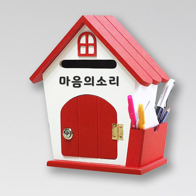 [원진엘앤비] 국산 우드 라운드 메모꽂이함(레드) 문구30여종, 마음의소리