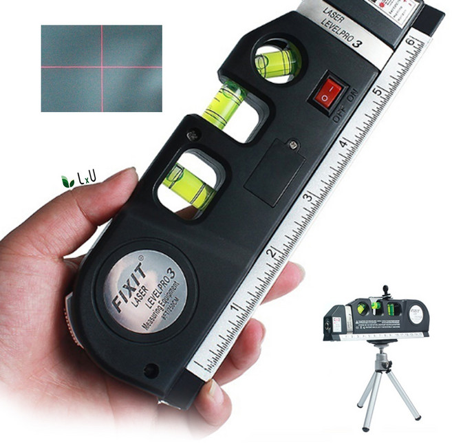 LXU 다기능 레이저 줄자 수평계 자석 레벨기, 검은색