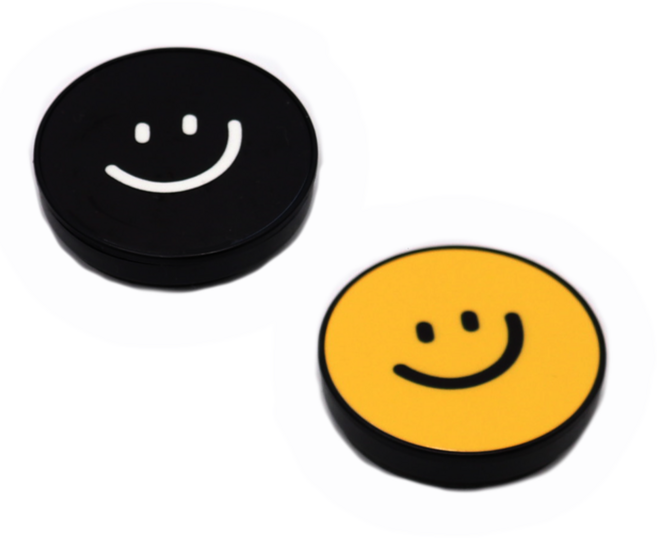 끌린다 자석에 붙는 스마트톡 2개, 블랙 스마일 / 옐로우 스마일 SET, 1세트