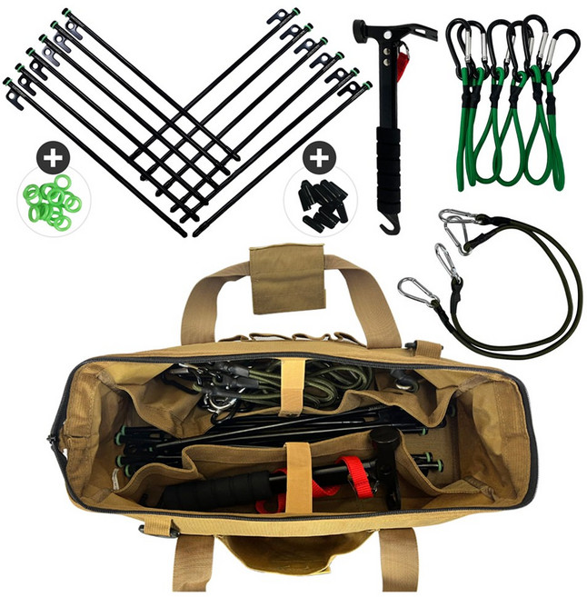 캠핑 단조팩 세트 단조팩40cm 단조팩가방 캠핑해머 스트링로프, 단조팩 40cm 가방 풀 세트, 1개