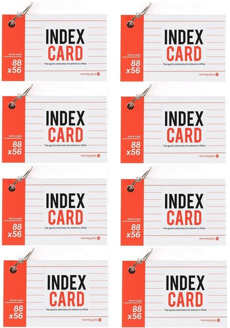 모닝글로리 1300 유선 정보카드 88 x 56 mm 링 단어장, 8개