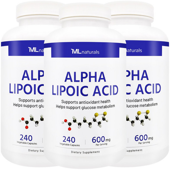 [미국번개배송] 마이라이프 내추럴스 알파리포산 600 mg 240 야채캡슐, 3개, 240정