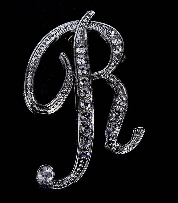 남녀공용 크리스탈 브로치 핀 골드 컬러 도금 세트 셔츠 칼라 액세서리 26 이니셜 글자 A to Z