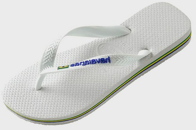 하바이아나스 HAVAIANAS 브라질 로고 플립플랍 White