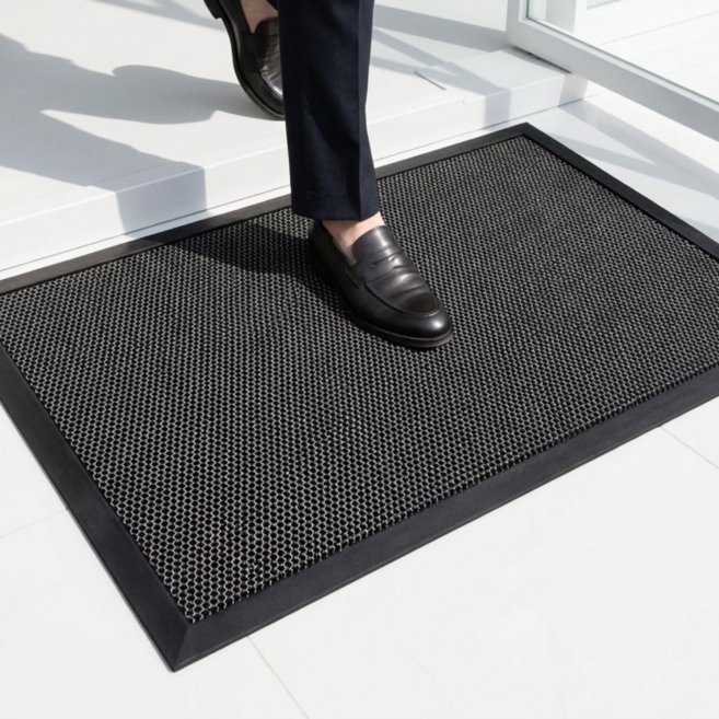 소서리스튜디오 미끄럼방지 현관매트 코일매트 대형사이즈 업소용 매장용 가정용, 블랙, 1개