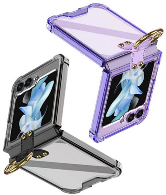 갤럭시Z플립6 5 4 3 에어쿠션 골드링 클리어 컬러 젤하드 범퍼케이스 Filp6 제트플립4 지플립3 제트플립3