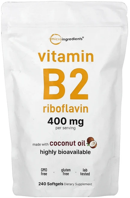 Micro Ingredients 비타민B2 리보플라빈 소프트젤 240정, 1개 - 쿠팡