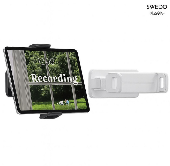 에스위두 벽걸이 부착식 태블릿 핸드폰 강력접착 거치대, 1개, 기본형 화이트