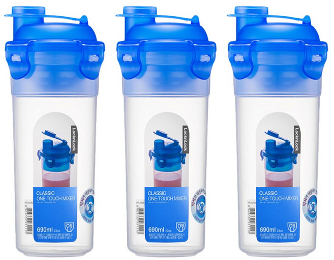락앤락 원터치 믹서 휴대용 물통, 690ml, 3개