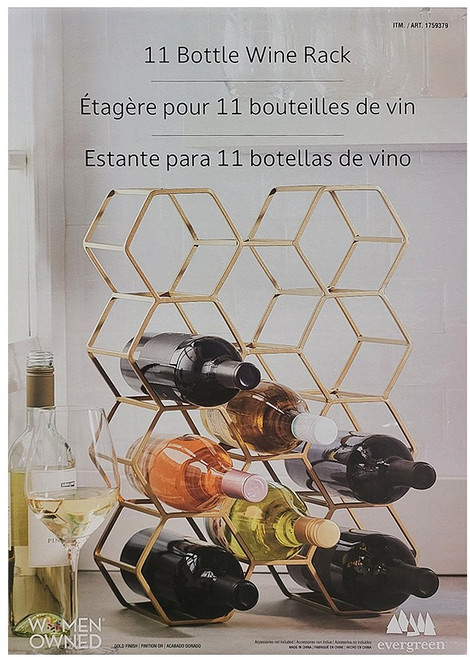 철제 와인 보관랙 11병용, 1세트, 골드